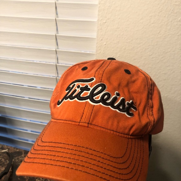 Titleist Pro V1 Men’s Orange Weather Strapback Golf Cap Adult OSFA - Picture 7 of 16